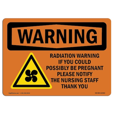 Signmission OSHA Sign, Radiation Warning If You Could, 24in X 18in Rigid Plastic, 24" W, 18" H, Landscape OS-WS-P-1824-L-12360